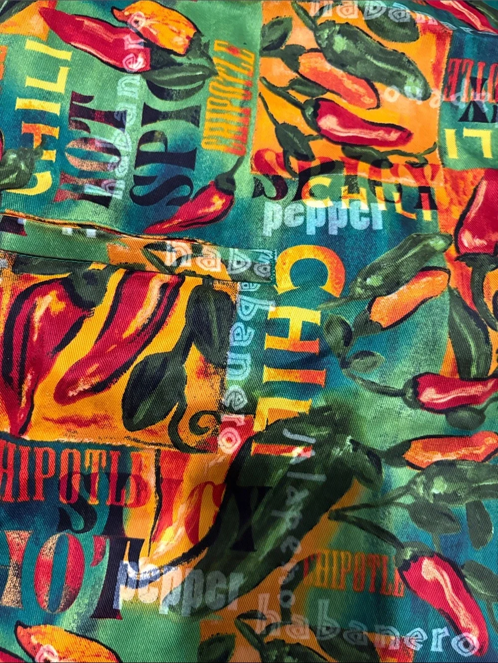Colorful Chili Pepper Apron - Green & Red